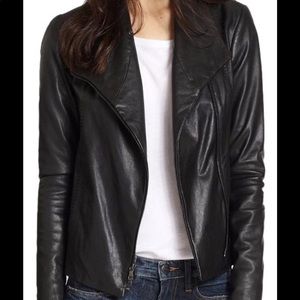 NWT Vince Black Scuba Leather Jacket